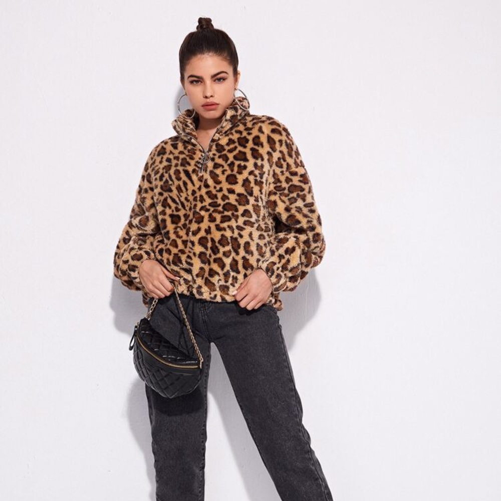 Adorable Leopard teddy jacket NWT - Picture 2 of 9